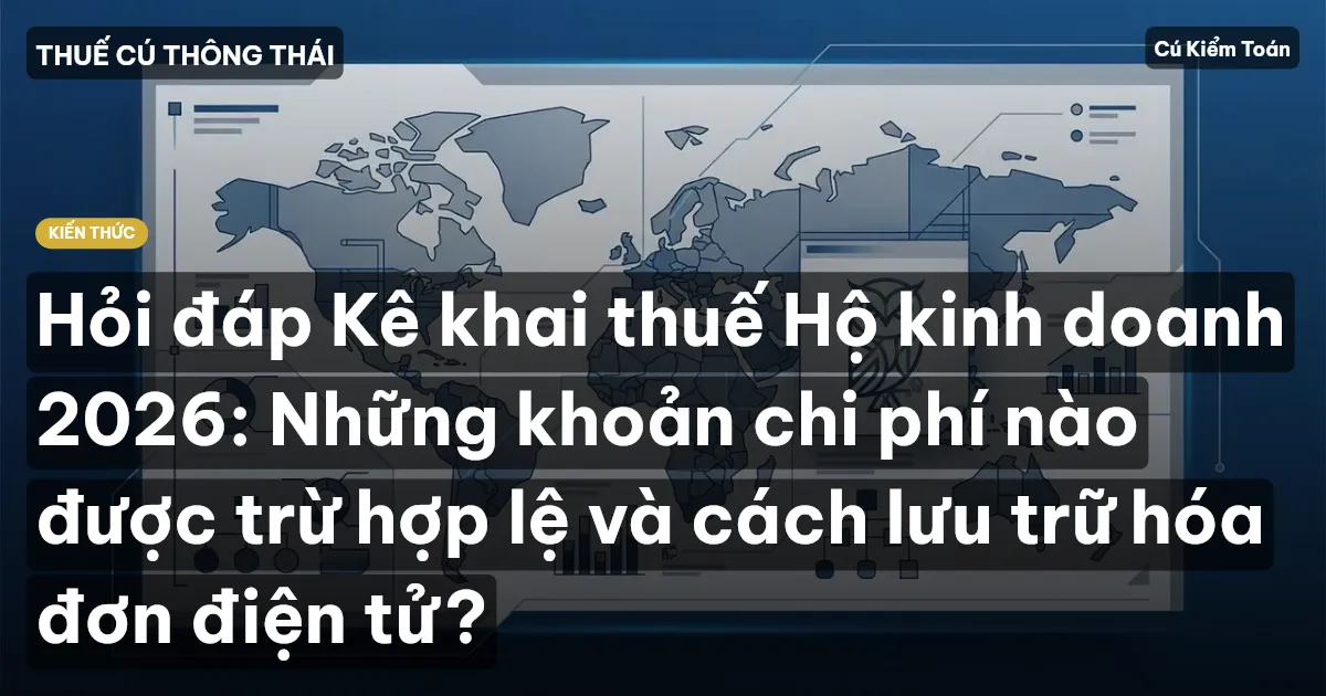 Hỏi đáp Kê khai thuế Hộ kinh doanh 2026: Những khoản chi phí nào được trừ hợp lệ và cách lưu trữ hóa đơn điện tử?