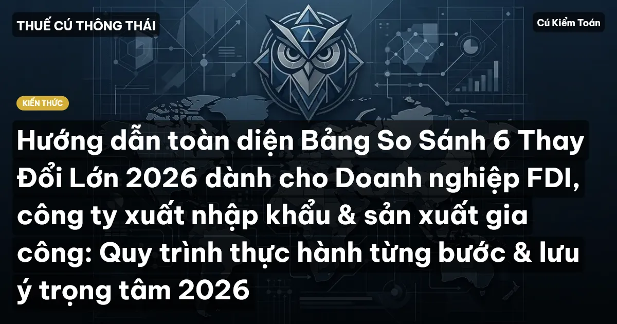 Hướng dẫn toàn diện Bảng So Sánh 6 Thay Đổi Lớn 2026 dành cho Doanh nghiệp FDI, công ty xuất nhập khẩu & sản xuất gia công: Quy trình thực hành từng bước & lưu ý trọng tâm 2026