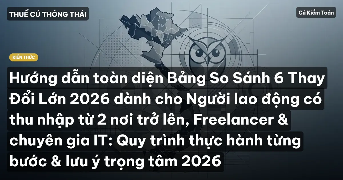 Hướng dẫn toàn diện Bảng So Sánh 6 Thay Đổi Lớn 2026 dành cho Người lao động có thu nhập từ 2 nơi trở lên, Freelancer & chuyên gia IT: Quy trình thực hành từng bước & lưu ý trọng tâm 2026