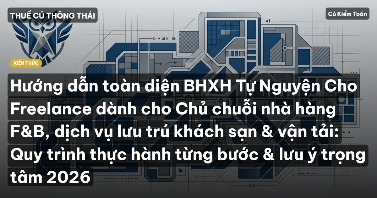 Hướng dẫn toàn diện BHXH Tự Nguyện Cho Freelance dành cho Chủ chuỗi nhà hàng F&B, dịch vụ lưu trú khách sạn & vận tải: Quy trình thực hành từng bước & lưu ý trọng tâm 2026
