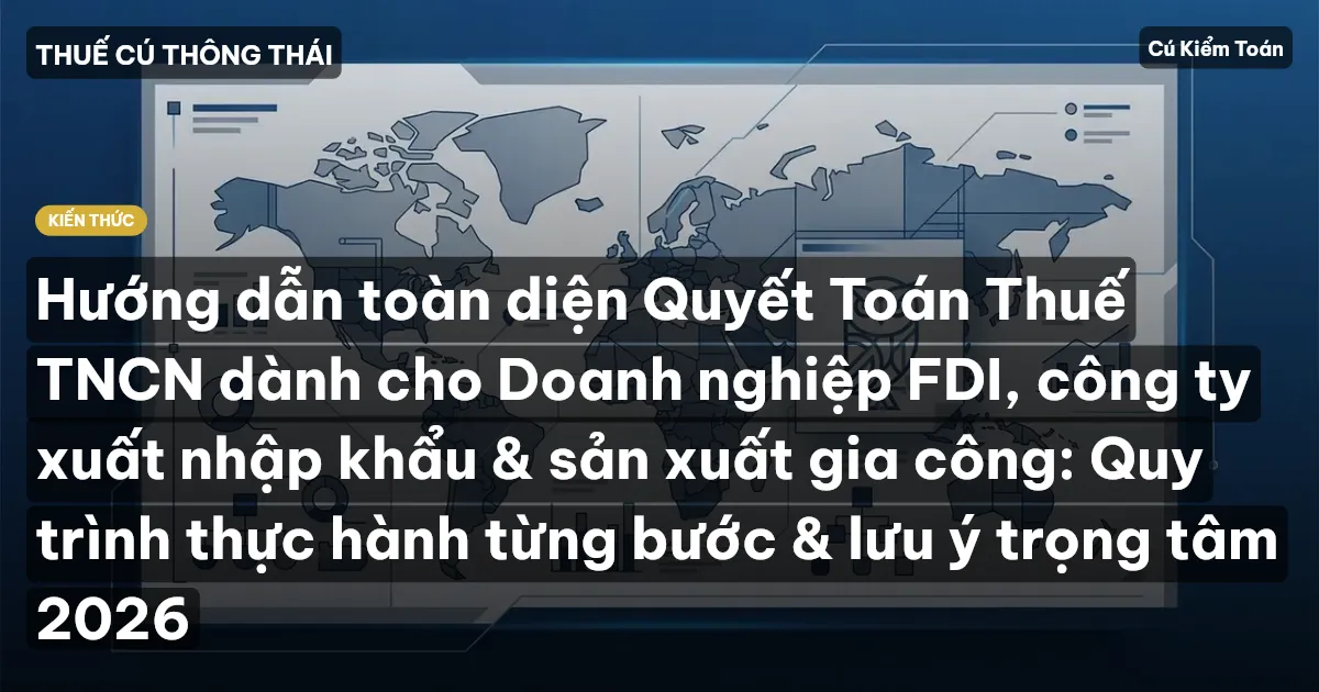Hướng dẫn toàn diện Quyết Toán Thuế TNCN dành cho Doanh nghiệp FDI, công ty xuất nhập khẩu & sản xuất gia công: Quy trình thực hành từng bước & lưu ý trọng tâm 2026