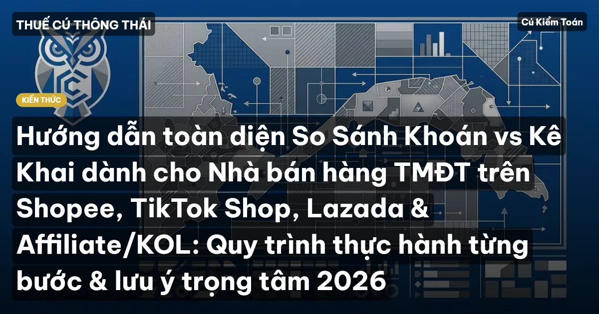 Hướng dẫn toàn diện So Sánh Khoán vs Kê Khai dành cho Nhà bán hàng TMĐT trên Shopee, TikTok Shop, Lazada & Affiliate/KOL: Quy trình thực hành từng bước & lưu ý trọng tâm 2026