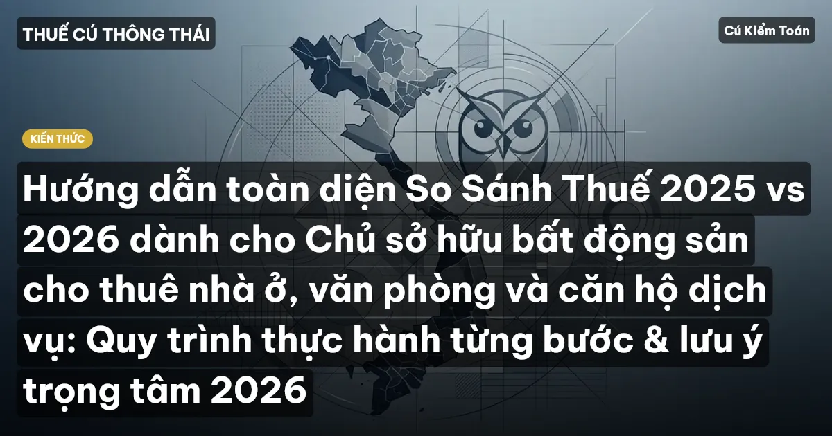 Hướng dẫn toàn diện So Sánh Thuế 2025 vs 2026 dành cho Chủ sở hữu bất động sản cho thuê nhà ở, văn phòng và căn hộ dịch vụ: Quy trình thực hành từng bước & lưu ý trọng tâm 2026