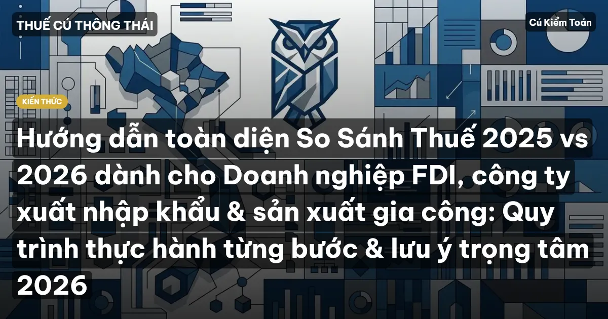 Hướng dẫn toàn diện So Sánh Thuế 2025 vs 2026 dành cho Doanh nghiệp FDI, công ty xuất nhập khẩu & sản xuất gia công: Quy trình thực hành từng bước & lưu ý trọng tâm 2026