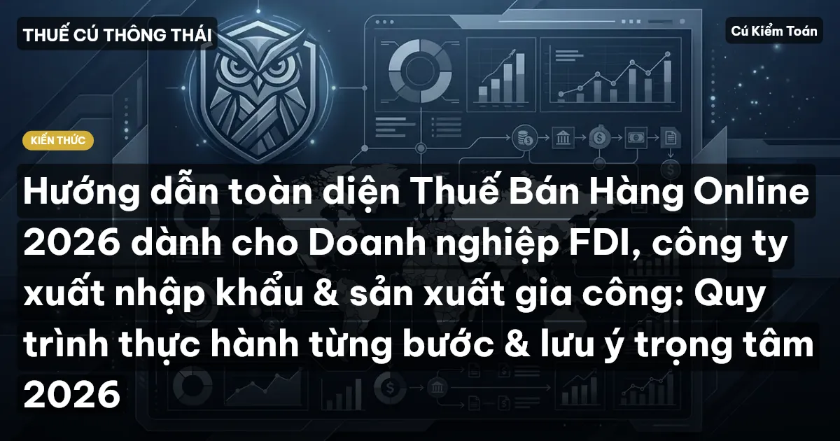 Hướng dẫn toàn diện Thuế Bán Hàng Online 2026 dành cho Doanh nghiệp FDI, công ty xuất nhập khẩu & sản xuất gia công: Quy trình thực hành từng bước & lưu ý trọng tâm 2026