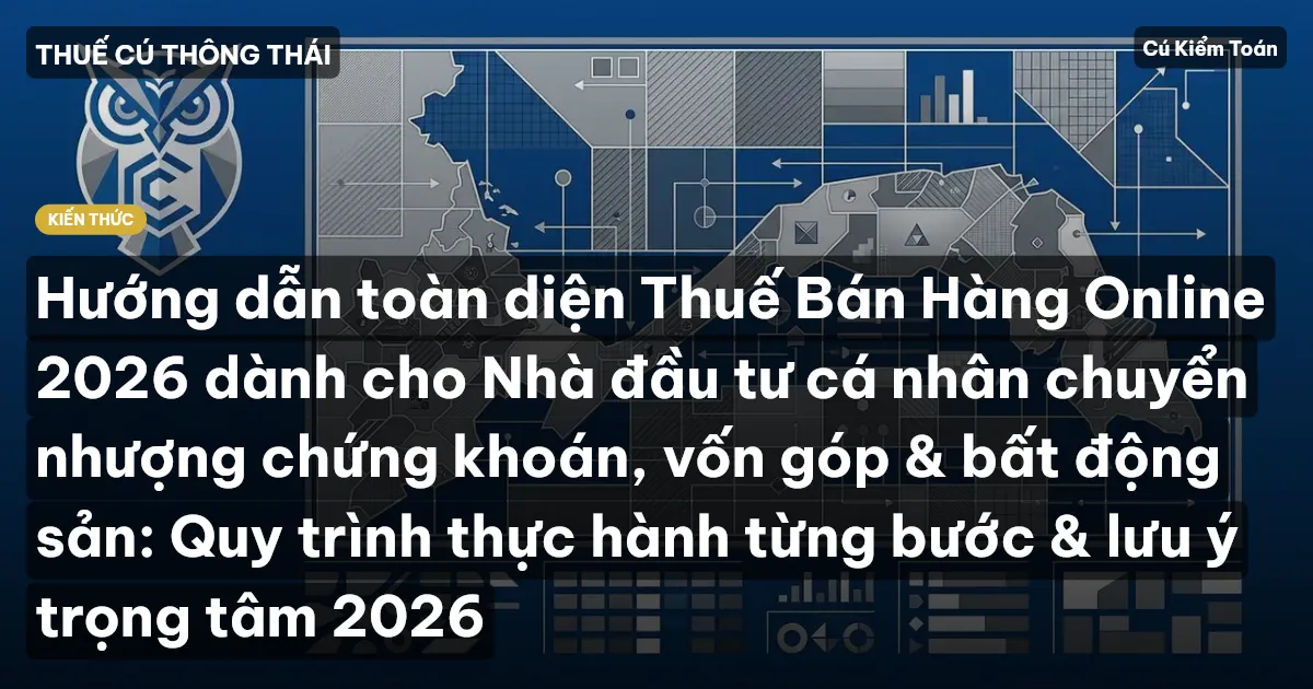 Hướng dẫn toàn diện Thuế Bán Hàng Online 2026 dành cho Nhà đầu tư cá nhân chuyển nhượng chứng khoán, vốn góp & bất động sản: Quy trình thực hành từng bước & lưu ý trọng tâm 2026