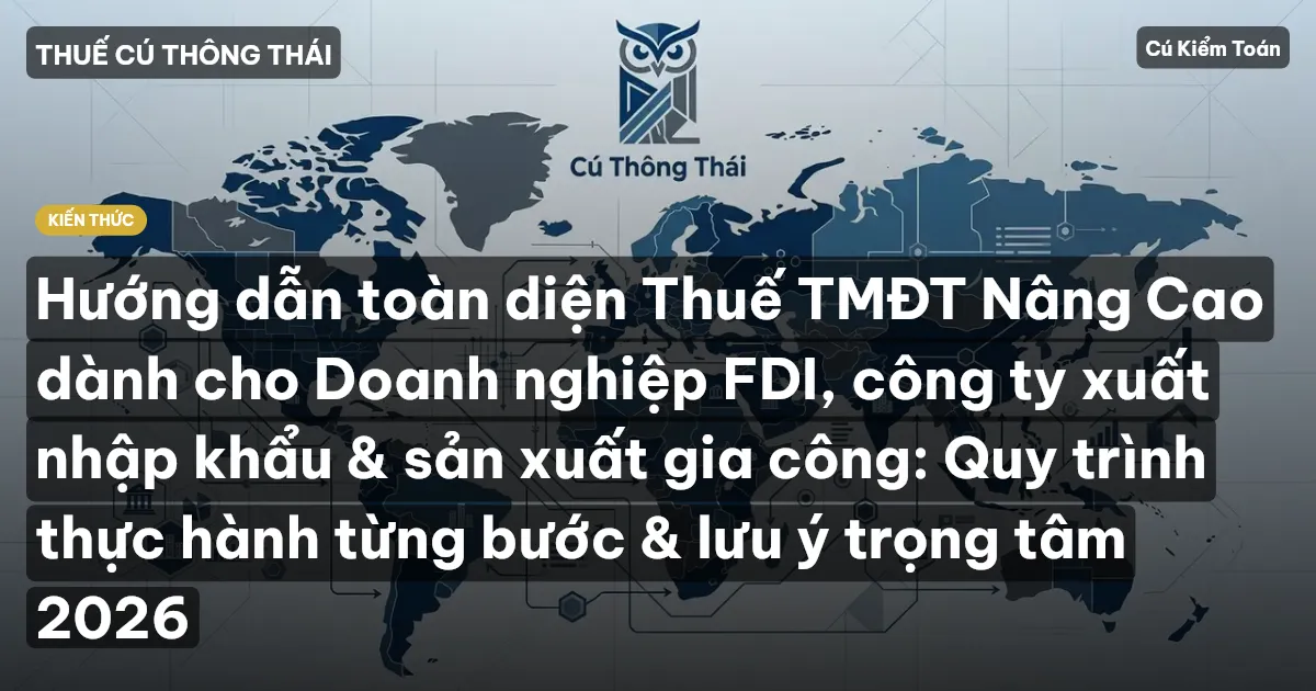 Hướng dẫn toàn diện Thuế TMĐT Nâng Cao dành cho Doanh nghiệp FDI, công ty xuất nhập khẩu & sản xuất gia công: Quy trình thực hành từng bước & lưu ý trọng tâm 2026