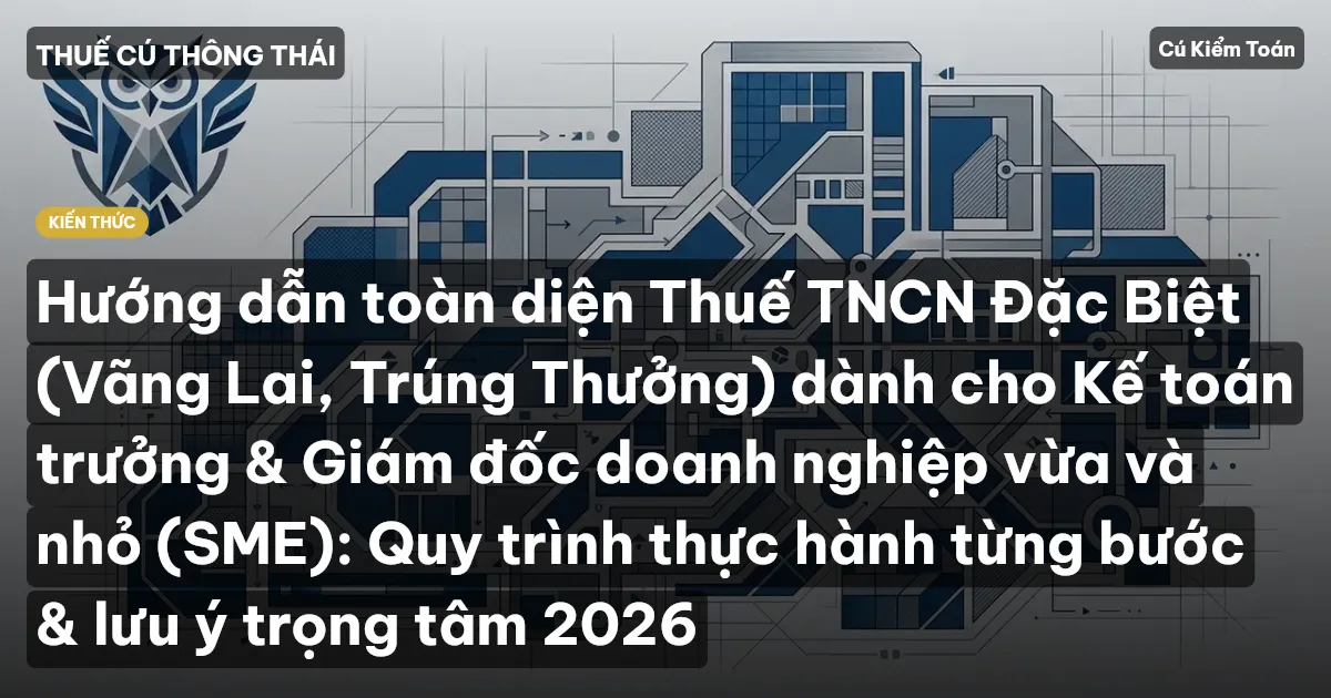 Hướng dẫn toàn diện Thuế TNCN Đặc Biệt (Vãng Lai, Trúng Thưởng) dành cho Kế toán trưởng & Giám đốc doanh nghiệp vừa và nhỏ (SME): Quy trình thực hành từng bước & lưu ý trọng tâm 2026