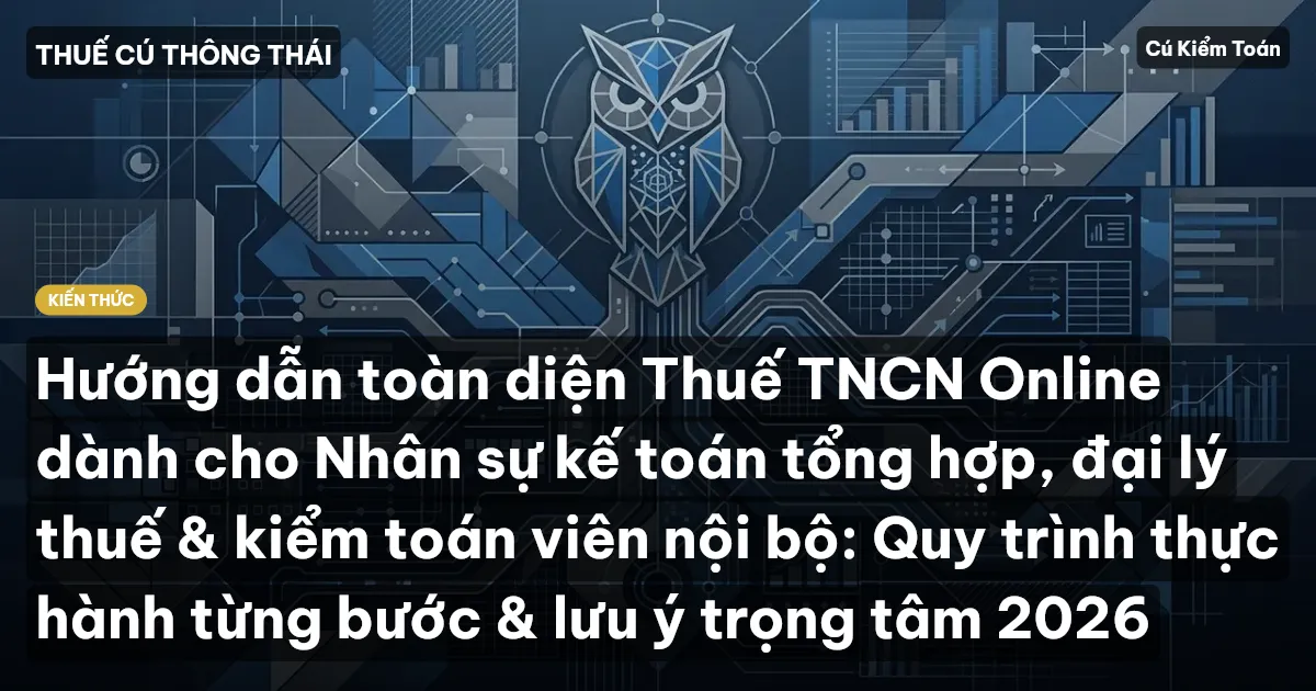 Hướng dẫn toàn diện Thuế TNCN Online dành cho Nhân sự kế toán tổng hợp, đại lý thuế & kiểm toán viên nội bộ: Quy trình thực hành từng bước & lưu ý trọng tâm 2026