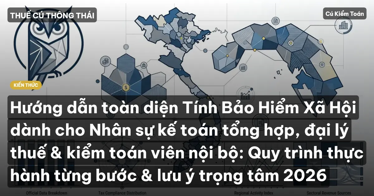 Hướng dẫn toàn diện Tính Bảo Hiểm Xã Hội dành cho Nhân sự kế toán tổng hợp, đại lý thuế & kiểm toán viên nội bộ: Quy trình thực hành từng bước & lưu ý trọng tâm 2026