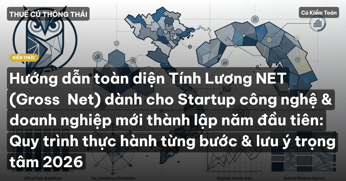 Hướng dẫn toàn diện Tính Lương NET (Gross→Net) dành cho Startup công nghệ & doanh nghiệp mới thành lập năm đầu tiên: Quy trình thực hành từng bước & lưu ý trọng tâm 2026