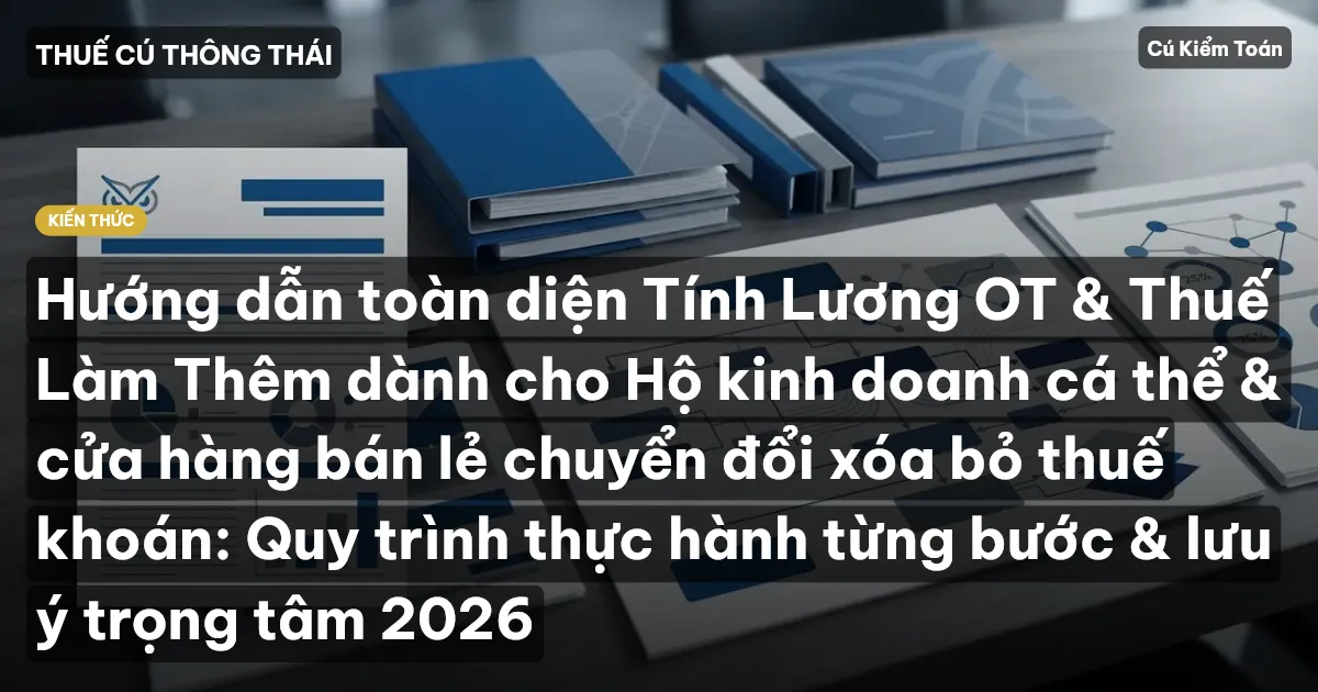 Hướng dẫn toàn diện Tính Lương OT & Thuế Làm Thêm dành cho Hộ kinh doanh cá thể & cửa hàng bán lẻ chuyển đổi xóa bỏ thuế khoán: Quy trình thực hành từng bước & lưu ý trọng tâm 2026