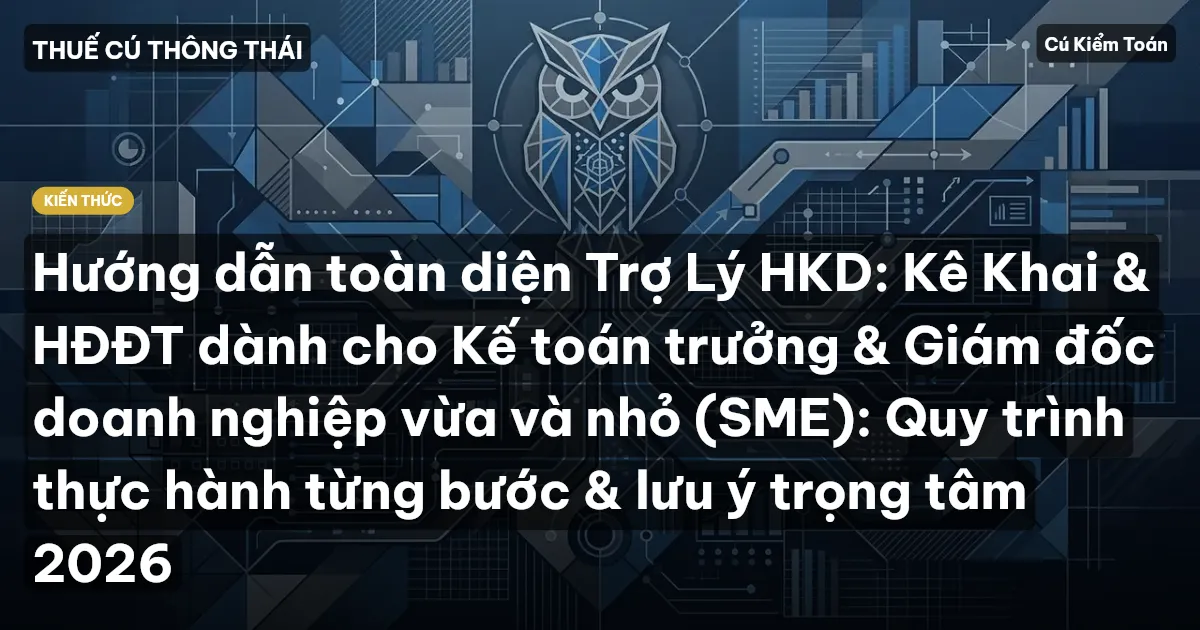 Hướng dẫn toàn diện Trợ Lý HKD: Kê Khai & HĐĐT dành cho Kế toán trưởng & Giám đốc doanh nghiệp vừa và nhỏ (SME): Quy trình thực hành từng bước & lưu ý trọng tâm 2026