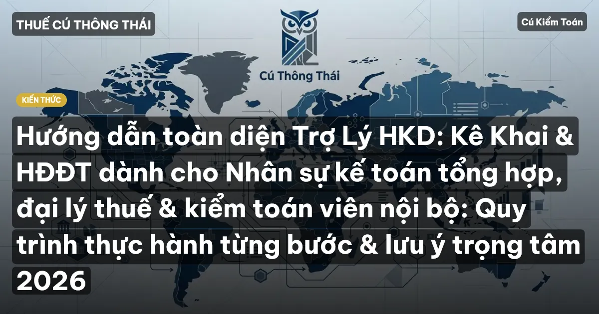 Hướng dẫn toàn diện Trợ Lý HKD: Kê Khai & HĐĐT dành cho Nhân sự kế toán tổng hợp, đại lý thuế & kiểm toán viên nội bộ: Quy trình thực hành từng bước & lưu ý trọng tâm 2026