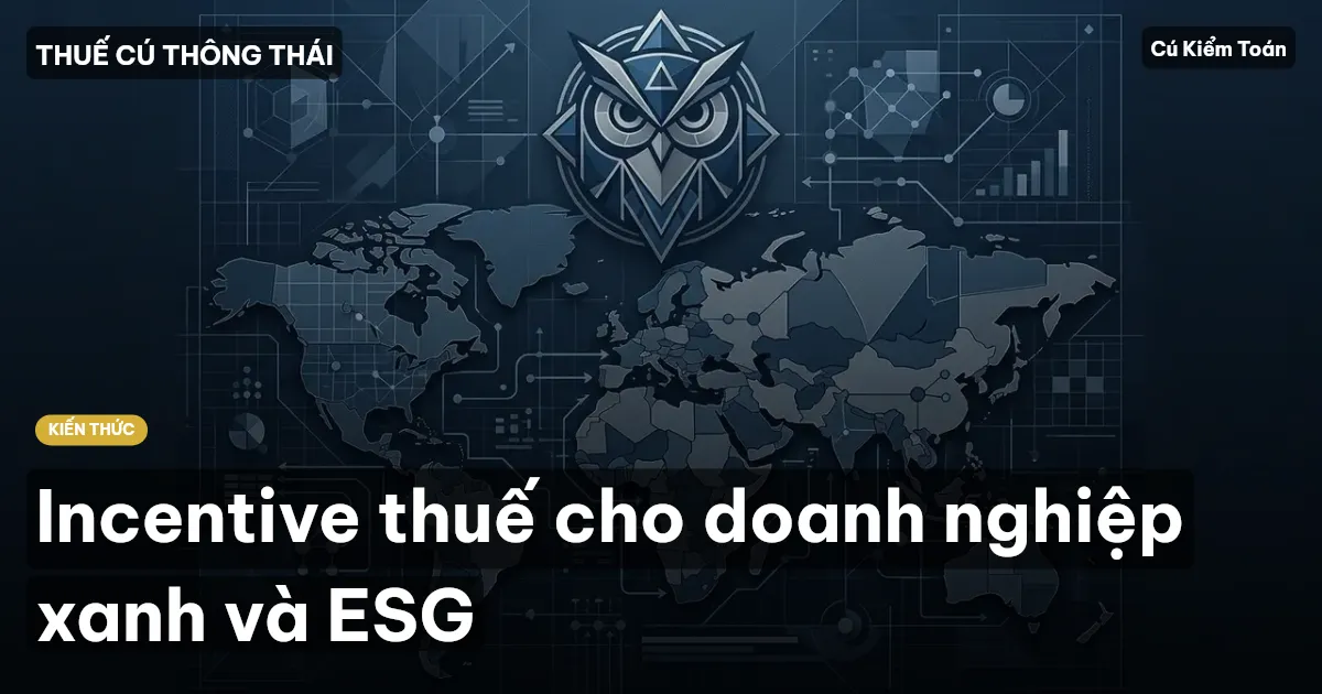 Incentive thuế cho doanh nghiệp xanh và ESG