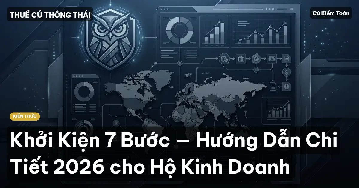 Khởi Kiện 7 Bước — Hướng Dẫn Chi Tiết 2026 cho Hộ Kinh Doanh