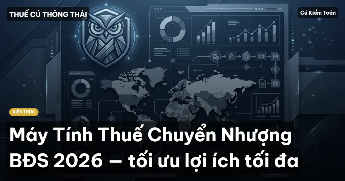 Máy Tính Thuế Chuyển Nhượng BĐS 2026 — tối ưu lợi ích tối đa
