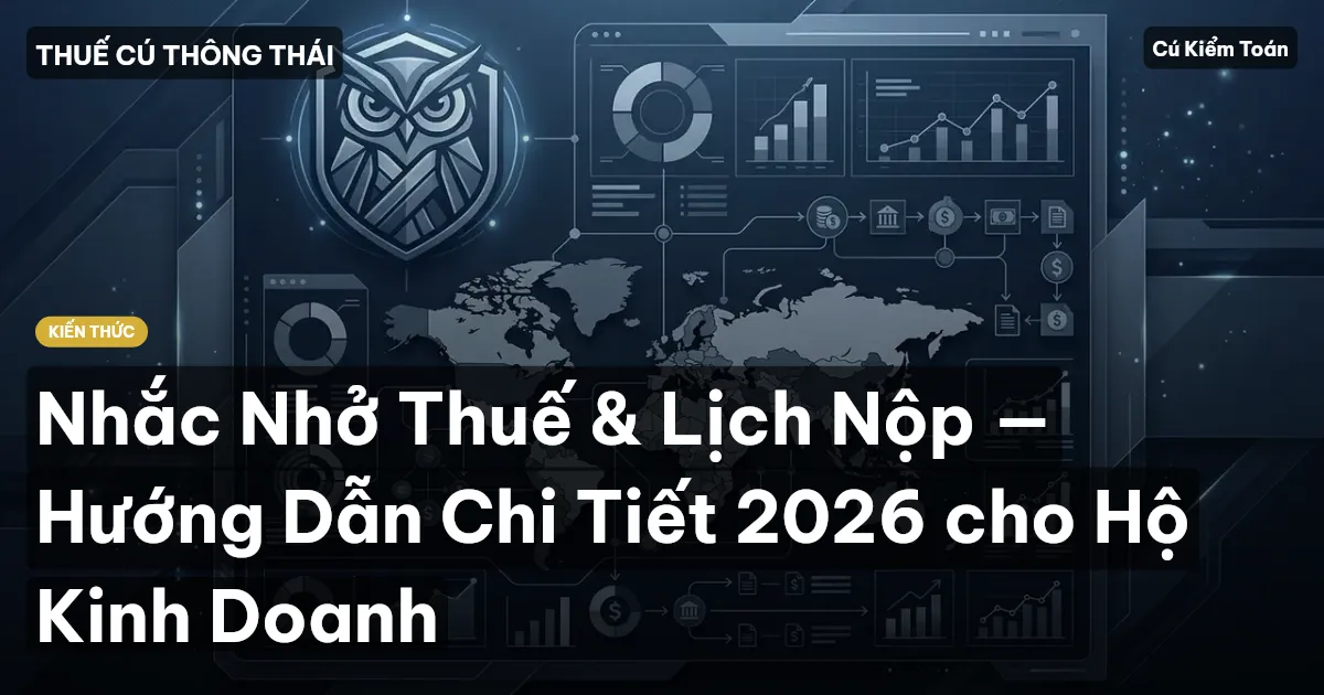 Nhắc Nhở Thuế & Lịch Nộp — Hướng Dẫn Chi Tiết 2026 cho Hộ Kinh Doanh