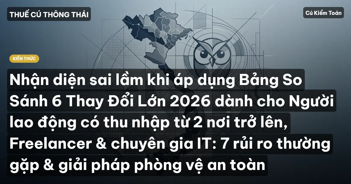 Nhận diện sai lầm khi áp dụng Bảng So Sánh 6 Thay Đổi Lớn 2026 dành cho Người lao động có thu nhập từ 2 nơi trở lên, Freelancer & chuyên gia IT: 7 rủi ro thường gặp & giải pháp phòng vệ an toàn