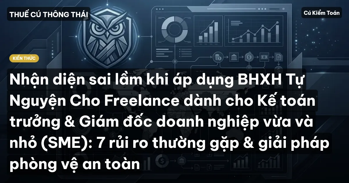 Nhận diện sai lầm khi áp dụng BHXH Tự Nguyện Cho Freelance dành cho Kế toán trưởng & Giám đốc doanh nghiệp vừa và nhỏ (SME): 7 rủi ro thường gặp & giải pháp phòng vệ an toàn