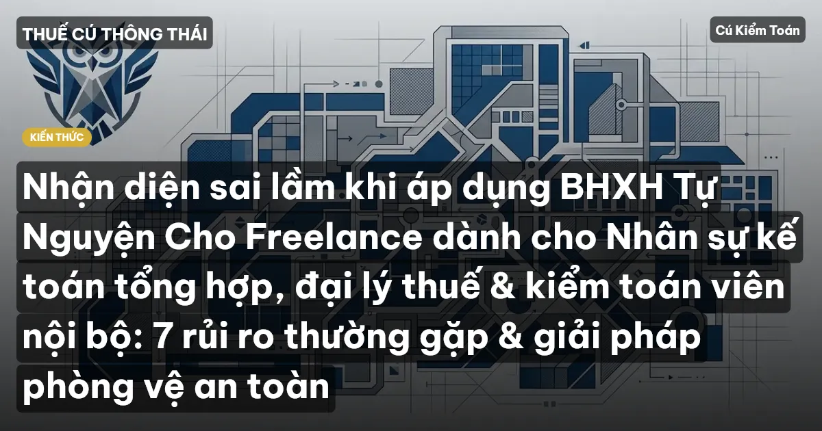 Nhận diện sai lầm khi áp dụng BHXH Tự Nguyện Cho Freelance dành cho Nhân sự kế toán tổng hợp, đại lý thuế & kiểm toán viên nội bộ: 7 rủi ro thường gặp & giải pháp phòng vệ an toàn