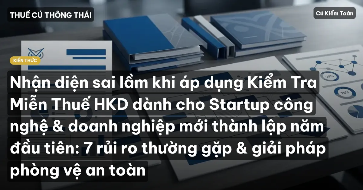 Nhận diện sai lầm khi áp dụng Kiểm Tra Miễn Thuế HKD dành cho Startup công nghệ & doanh nghiệp mới thành lập năm đầu tiên: 7 rủi ro thường gặp & giải pháp phòng vệ an toàn