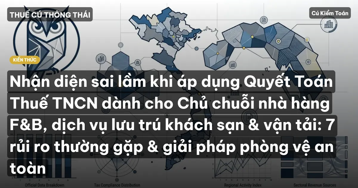 Nhận diện sai lầm khi áp dụng Quyết Toán Thuế TNCN dành cho Chủ chuỗi nhà hàng F&B, dịch vụ lưu trú khách sạn & vận tải: 7 rủi ro thường gặp & giải pháp phòng vệ an toàn