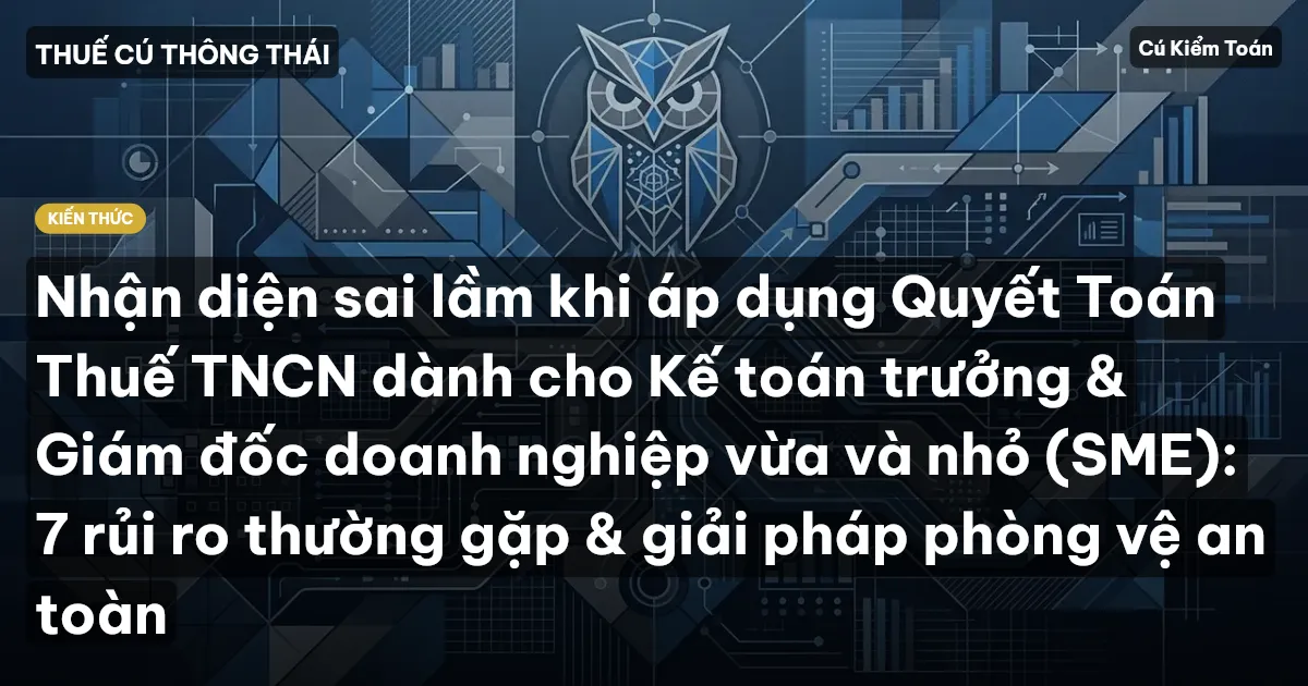 Nhận diện sai lầm khi áp dụng Quyết Toán Thuế TNCN dành cho Kế toán trưởng & Giám đốc doanh nghiệp vừa và nhỏ (SME): 7 rủi ro thường gặp & giải pháp phòng vệ an toàn