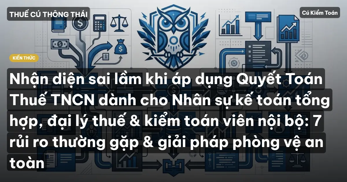 Nhận diện sai lầm khi áp dụng Quyết Toán Thuế TNCN dành cho Nhân sự kế toán tổng hợp, đại lý thuế & kiểm toán viên nội bộ: 7 rủi ro thường gặp & giải pháp phòng vệ an toàn
