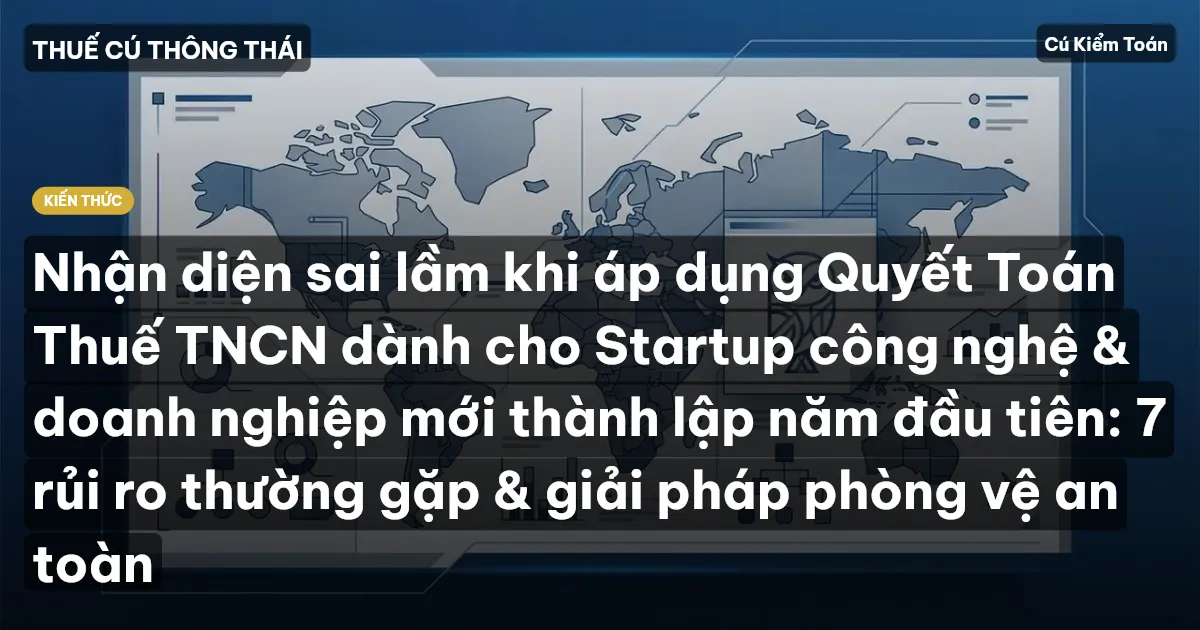 Nhận diện sai lầm khi áp dụng Quyết Toán Thuế TNCN dành cho Startup công nghệ & doanh nghiệp mới thành lập năm đầu tiên: 7 rủi ro thường gặp & giải pháp phòng vệ an toàn