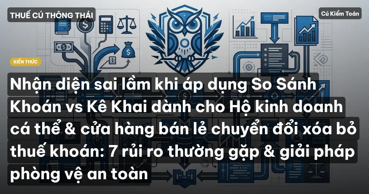 Nhận diện sai lầm khi áp dụng So Sánh Khoán vs Kê Khai dành cho Hộ kinh doanh cá thể & cửa hàng bán lẻ chuyển đổi xóa bỏ thuế khoán: 7 rủi ro thường gặp & giải pháp phòng vệ an toàn