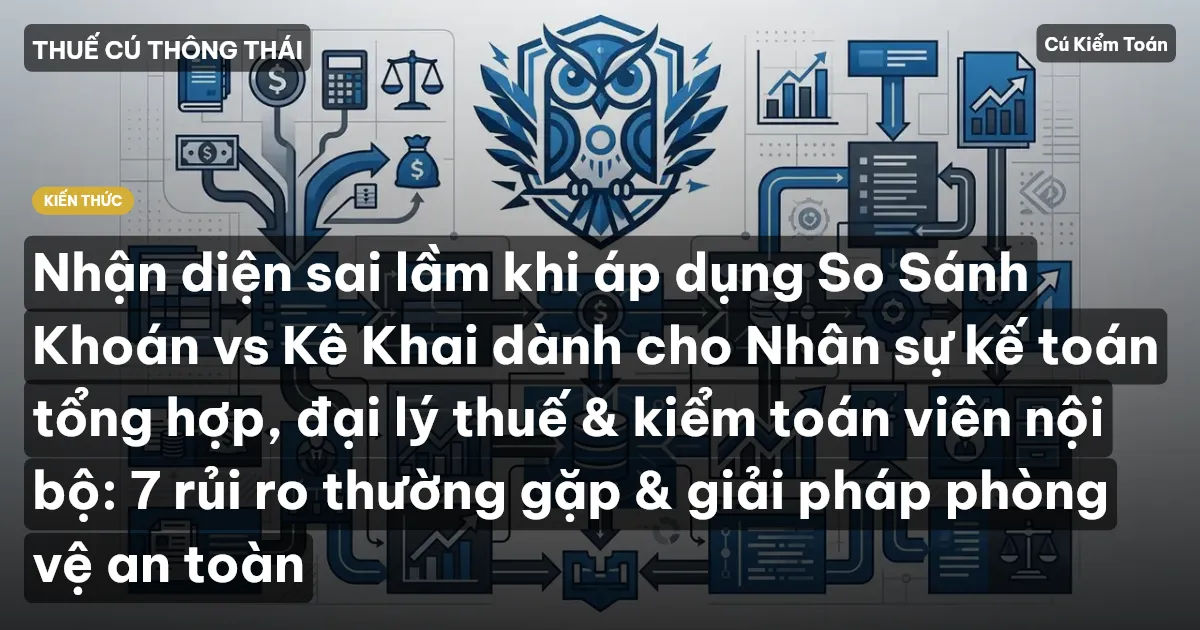 Nhận diện sai lầm khi áp dụng So Sánh Khoán vs Kê Khai dành cho Nhân sự kế toán tổng hợp, đại lý thuế & kiểm toán viên nội bộ: 7 rủi ro thường gặp & giải pháp phòng vệ an toàn