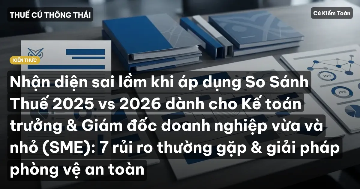 Nhận diện sai lầm khi áp dụng So Sánh Thuế 2025 vs 2026 dành cho Kế toán trưởng & Giám đốc doanh nghiệp vừa và nhỏ (SME): 7 rủi ro thường gặp & giải pháp phòng vệ an toàn
