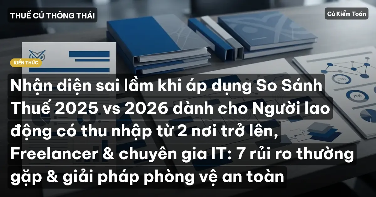 Nhận diện sai lầm khi áp dụng So Sánh Thuế 2025 vs 2026 dành cho Người lao động có thu nhập từ 2 nơi trở lên, Freelancer & chuyên gia IT: 7 rủi ro thường gặp & giải pháp phòng vệ an toàn