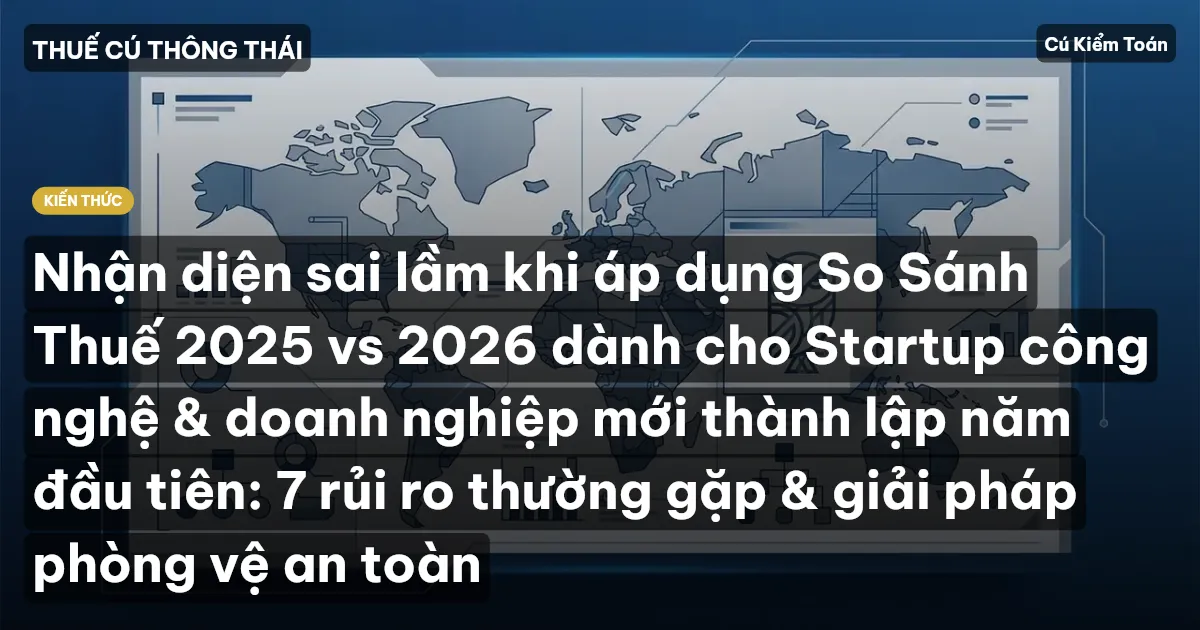 Nhận diện sai lầm khi áp dụng So Sánh Thuế 2025 vs 2026 dành cho Startup công nghệ & doanh nghiệp mới thành lập năm đầu tiên: 7 rủi ro thường gặp & giải pháp phòng vệ an toàn