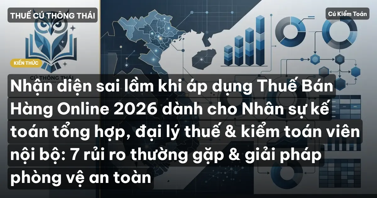 Nhận diện sai lầm khi áp dụng Thuế Bán Hàng Online 2026 dành cho Nhân sự kế toán tổng hợp, đại lý thuế & kiểm toán viên nội bộ: 7 rủi ro thường gặp & giải pháp phòng vệ an toàn