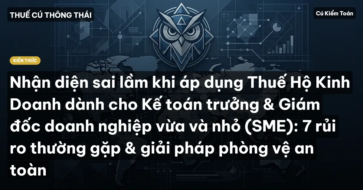 Nhận diện sai lầm khi áp dụng Thuế Hộ Kinh Doanh dành cho Kế toán trưởng & Giám đốc doanh nghiệp vừa và nhỏ (SME): 7 rủi ro thường gặp & giải pháp phòng vệ an toàn