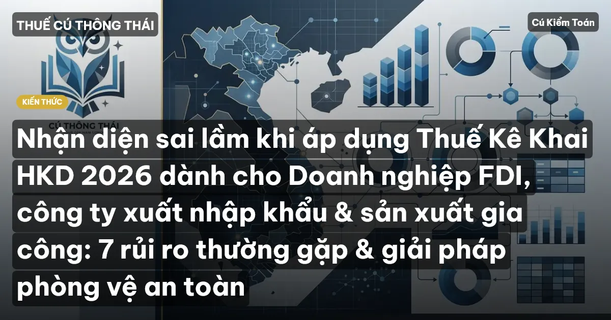 Nhận diện sai lầm khi áp dụng Thuế Kê Khai HKD 2026 dành cho Doanh nghiệp FDI, công ty xuất nhập khẩu & sản xuất gia công: 7 rủi ro thường gặp & giải pháp phòng vệ an toàn