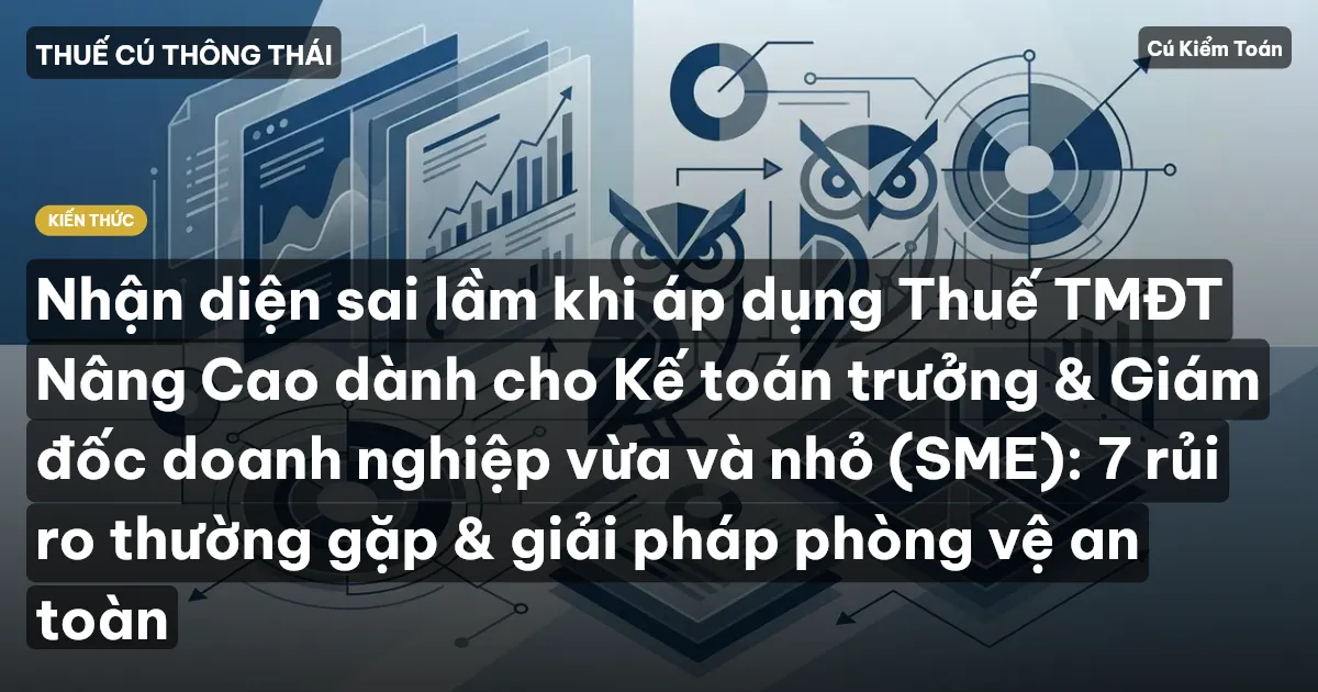 Nhận diện sai lầm khi áp dụng Thuế TMĐT Nâng Cao dành cho Kế toán trưởng & Giám đốc doanh nghiệp vừa và nhỏ (SME): 7 rủi ro thường gặp & giải pháp phòng vệ an toàn