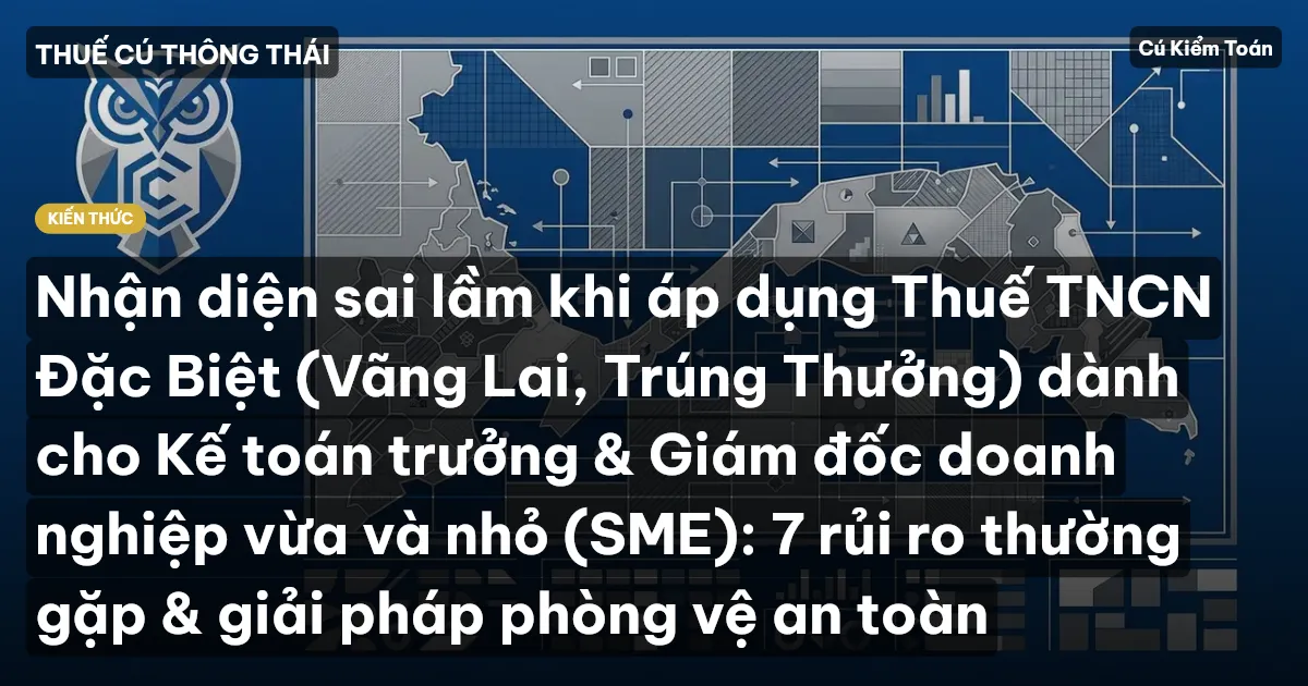 Nhận diện sai lầm khi áp dụng Thuế TNCN Đặc Biệt (Vãng Lai, Trúng Thưởng) dành cho Kế toán trưởng & Giám đốc doanh nghiệp vừa và nhỏ (SME): 7 rủi ro thường gặp & giải pháp phòng vệ an toàn