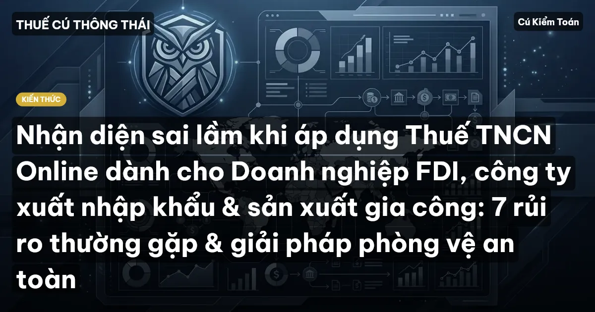 Nhận diện sai lầm khi áp dụng Thuế TNCN Online dành cho Doanh nghiệp FDI, công ty xuất nhập khẩu & sản xuất gia công: 7 rủi ro thường gặp & giải pháp phòng vệ an toàn