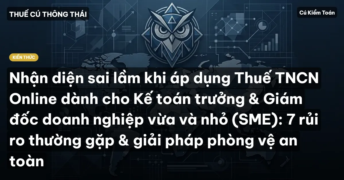 Nhận diện sai lầm khi áp dụng Thuế TNCN Online dành cho Kế toán trưởng & Giám đốc doanh nghiệp vừa và nhỏ (SME): 7 rủi ro thường gặp & giải pháp phòng vệ an toàn