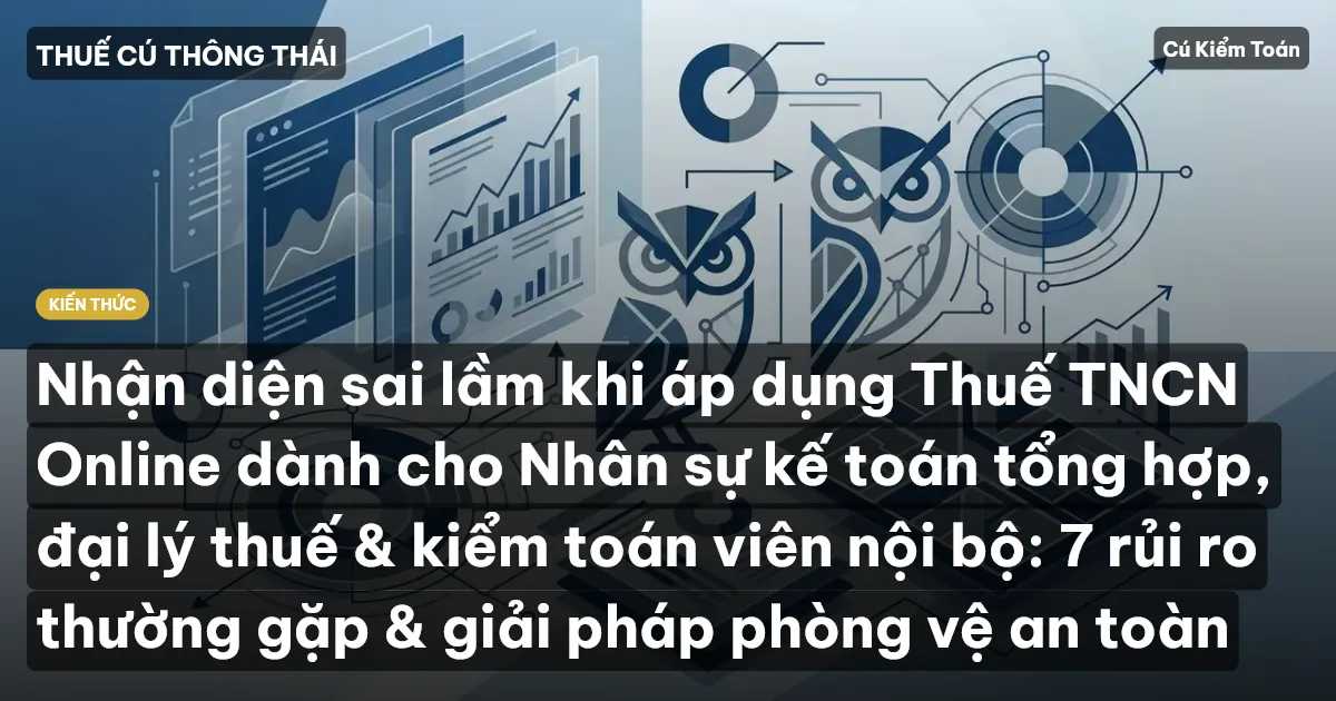 Nhận diện sai lầm khi áp dụng Thuế TNCN Online dành cho Nhân sự kế toán tổng hợp, đại lý thuế & kiểm toán viên nội bộ: 7 rủi ro thường gặp & giải pháp phòng vệ an toàn