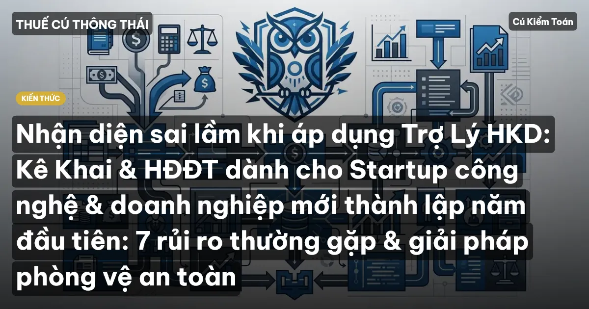 Nhận diện sai lầm khi áp dụng Trợ Lý HKD: Kê Khai & HĐĐT dành cho Startup công nghệ & doanh nghiệp mới thành lập năm đầu tiên: 7 rủi ro thường gặp & giải pháp phòng vệ an toàn