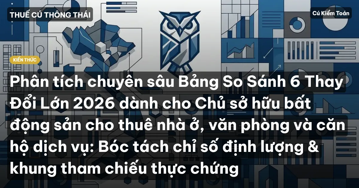 Phân tích chuyên sâu Bảng So Sánh 6 Thay Đổi Lớn 2026 dành cho Chủ sở hữu bất động sản cho thuê nhà ở, văn phòng và căn hộ dịch vụ: Bóc tách chỉ số định lượng & khung tham chiếu thực chứng