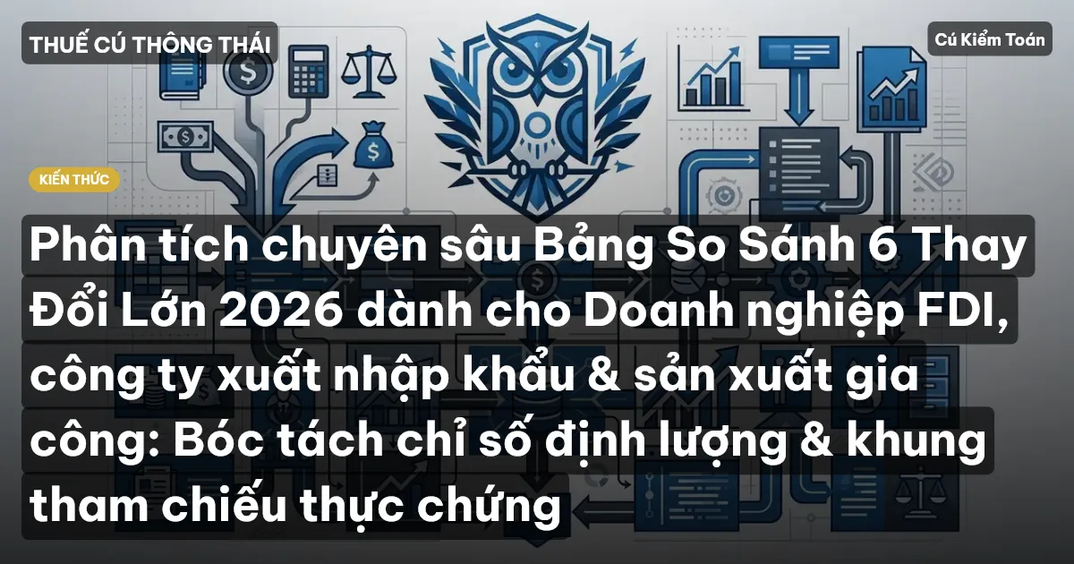Phân tích chuyên sâu Bảng So Sánh 6 Thay Đổi Lớn 2026 dành cho Doanh nghiệp FDI, công ty xuất nhập khẩu & sản xuất gia công: Bóc tách chỉ số định lượng & khung tham chiếu thực chứng