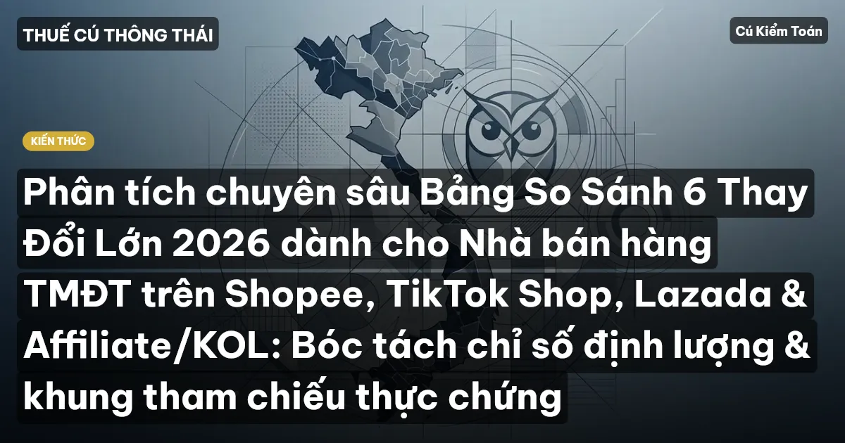 Phân tích chuyên sâu Bảng So Sánh 6 Thay Đổi Lớn 2026 dành cho Nhà bán hàng TMĐT trên Shopee, TikTok Shop, Lazada & Affiliate/KOL: Bóc tách chỉ số định lượng & khung tham chiếu thực chứng