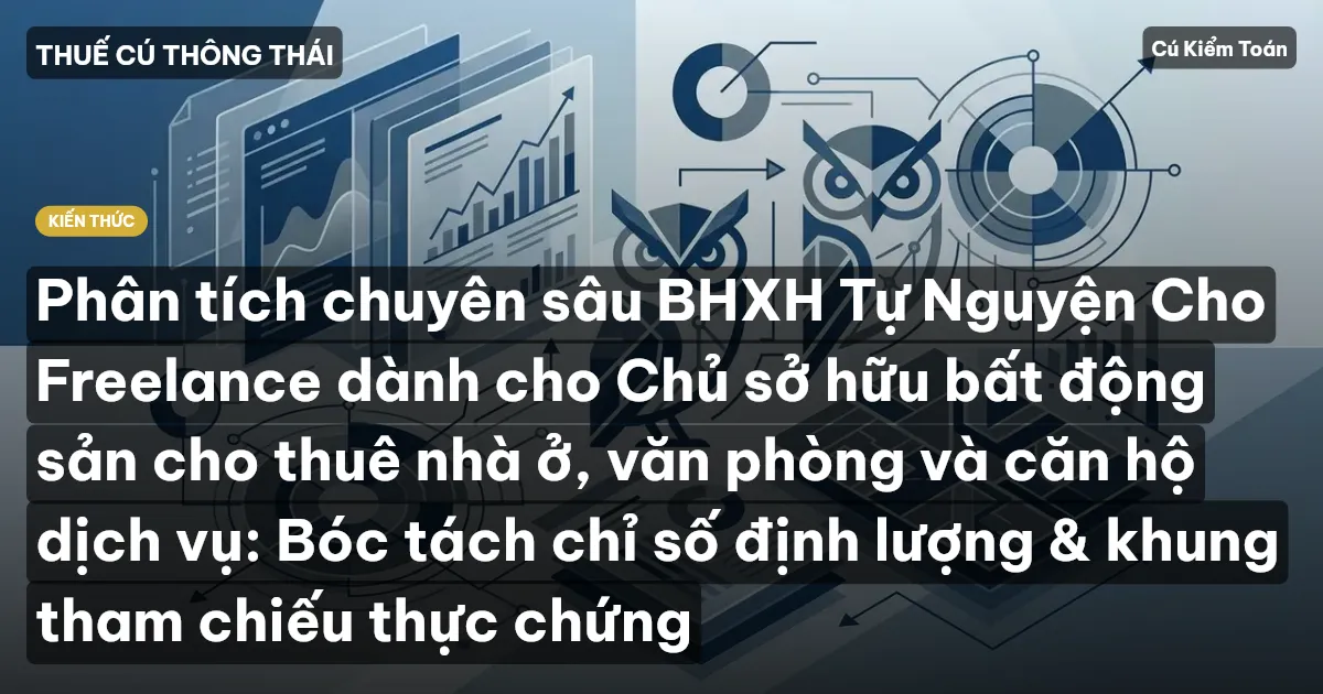 Phân tích chuyên sâu BHXH Tự Nguyện Cho Freelance dành cho Chủ sở hữu bất động sản cho thuê nhà ở, văn phòng và căn hộ dịch vụ: Bóc tách chỉ số định lượng & khung tham chiếu thực chứng