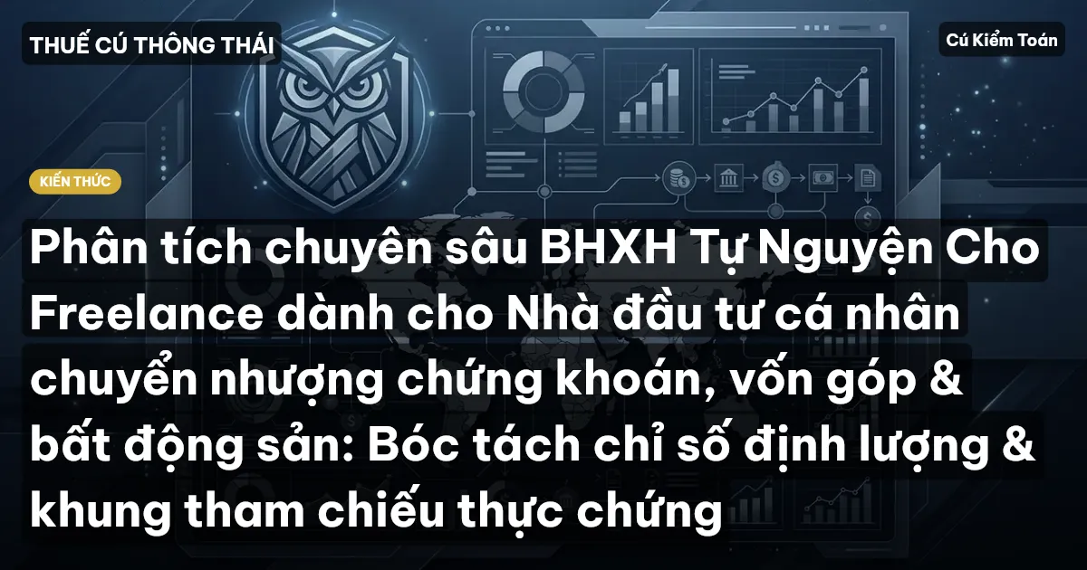 Phân tích chuyên sâu BHXH Tự Nguyện Cho Freelance dành cho Nhà đầu tư cá nhân chuyển nhượng chứng khoán, vốn góp & bất động sản: Bóc tách chỉ số định lượng & khung tham chiếu thực chứng