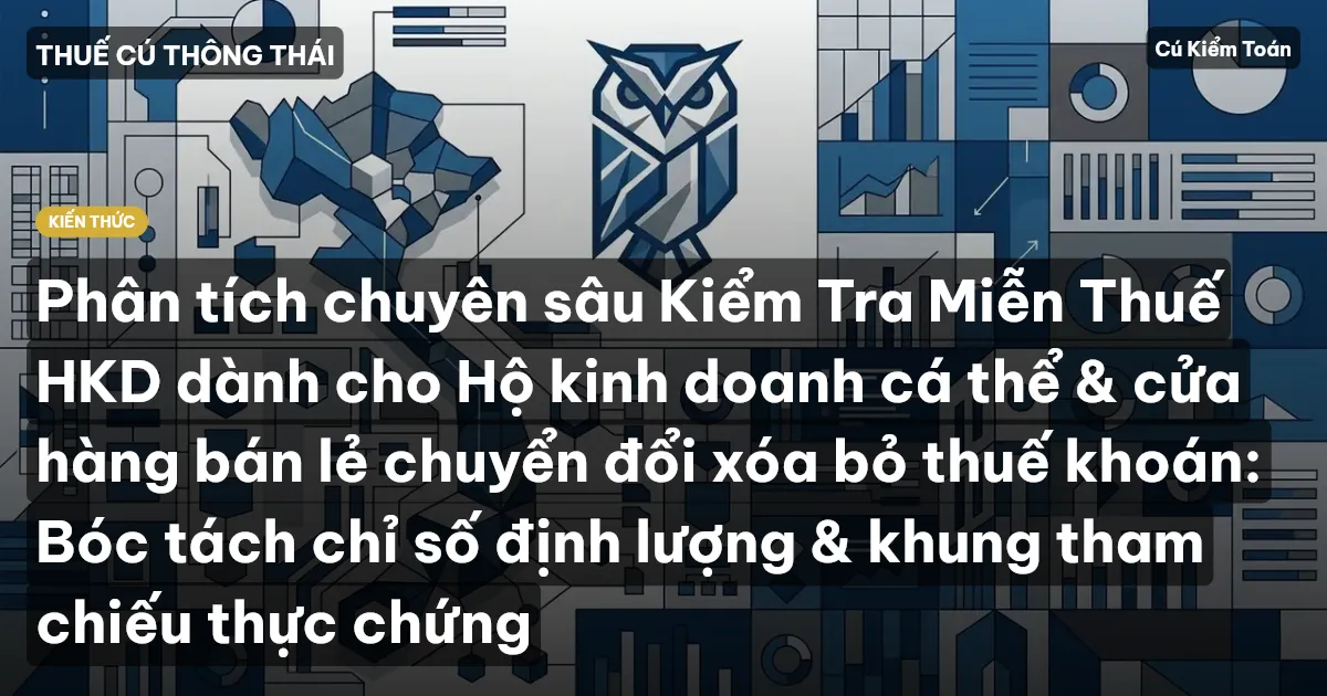Phân tích chuyên sâu Kiểm Tra Miễn Thuế HKD dành cho Hộ kinh doanh cá thể & cửa hàng bán lẻ chuyển đổi xóa bỏ thuế khoán: Bóc tách chỉ số định lượng & khung tham chiếu thực chứng
